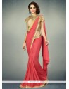 Red Embroidered Work Fancy Fabric Classic Designer Saree