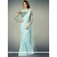 Blue Cutdana Work Designer Saree