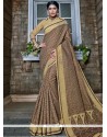 Beige Banarasi Silk Traditional Designer Saree