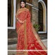 Banarasi Silk Red Traditional Designer Saree