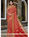 Banarasi Silk Red Traditional Designer Saree