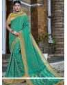 Banarasi Silk Sea Green Designer Traditional Saree