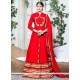 Red Long Choli Lehenga