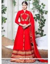 Red Long Choli Lehenga