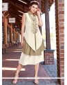 White Embroidered Work Party Wear Kurti