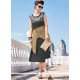 Embroidered Faux Georgette Party Wear Kurti In Black