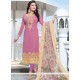 Embroidered Work Pink Churidar Designer Suit