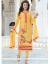 Embroidered Work Faux Georgette Churidar Designer Suit