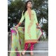 Green Faux Georgette Churidar Designer Suit