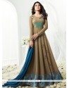 Jennifer Winget Embroidered Work Brown Faux Georgette Floor Length Anarkali Suit