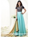 Jennifer Winget Blue Floor Length Anarkali Suit