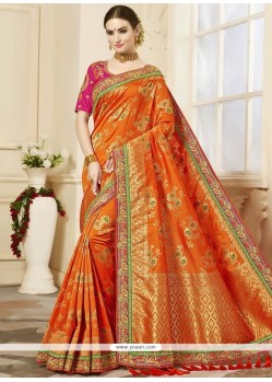 Patch Border Work Jacquard Designer Traditional Saree