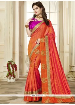 Patch Border Work Jacquard Silk Designer Traditional Saree