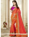 Patch Border Work Jacquard Silk Designer Traditional Saree