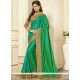 Green Patch Border Work Art Silk Designer Traditional Saree