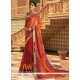 Multi Colour Print Work Faux Georgette Printed Saree