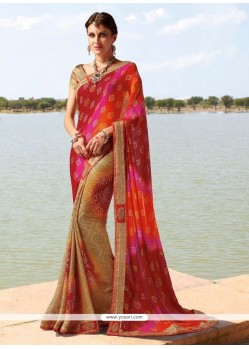 Faux Georgette Printed Saree