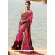 Pink Faux Georgette Printed Saree