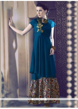 Embroidered Work Art Silk Party Wear Kurti