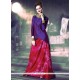 Print Work Hot Pink And Purple Party Wear Kurti