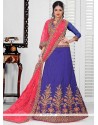 Resham Work Blue Art Silk Lehenga Choli