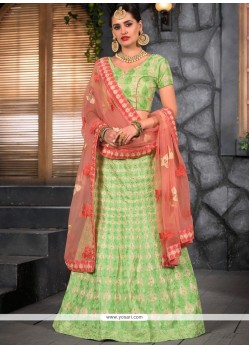 Green Zari Work Lehenga Choli