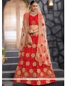 Resham Work Red Lehenga Choli