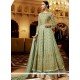 Embroidered Net Long Choli Lehenga In Sea Green