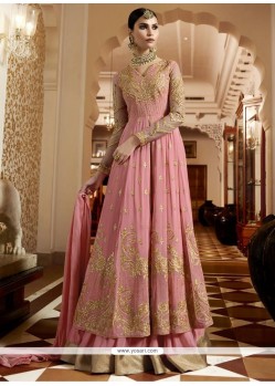 Faux Georgette Long Choli Lehenga