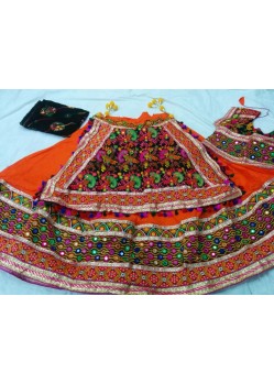 Orange Lehenga Chooli For Navratri