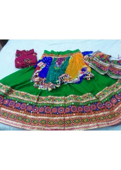 Cotton Green Lehenga Choli For Navratri