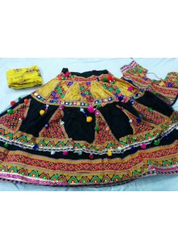 Black Patch And Mirror Work Lehenga Choli