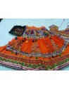 Orange Mirror Work Ghagra Choli For Navratri