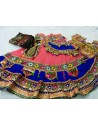 Peach Blue Cotton Ghagra Choli