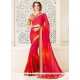 Lace Work Hot Pink Shaded Saree