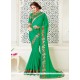 Embroidered Work Faux Chiffon Saree