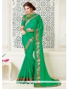 Embroidered Work Faux Chiffon Saree