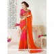 Hot Pink And Orange Shaded Saree