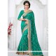 Embroidered Work Sea Green Traditional Designer Saree