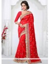 Art Silk Patch Border Work Traditional Saree