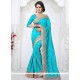 Turquoise Art Silk Traditional Saree