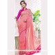 Faux Georgette Pink Classic Saree