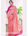 Faux Georgette Pink Classic Saree