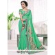 Faux Georgette Green Classic Designer Saree