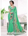 Faux Georgette Green Classic Designer Saree