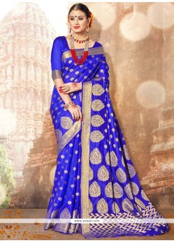 Blue Weaving Work Traditional Designer Saree