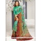 Multi Colour Print Work Faux Georgette Printed Saree