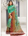 Multi Colour Print Work Faux Georgette Printed Saree