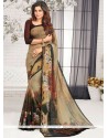 Faux Georgette Multi Colour Printed Saree