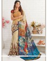 Faux Georgette Multi Colour Printed Saree